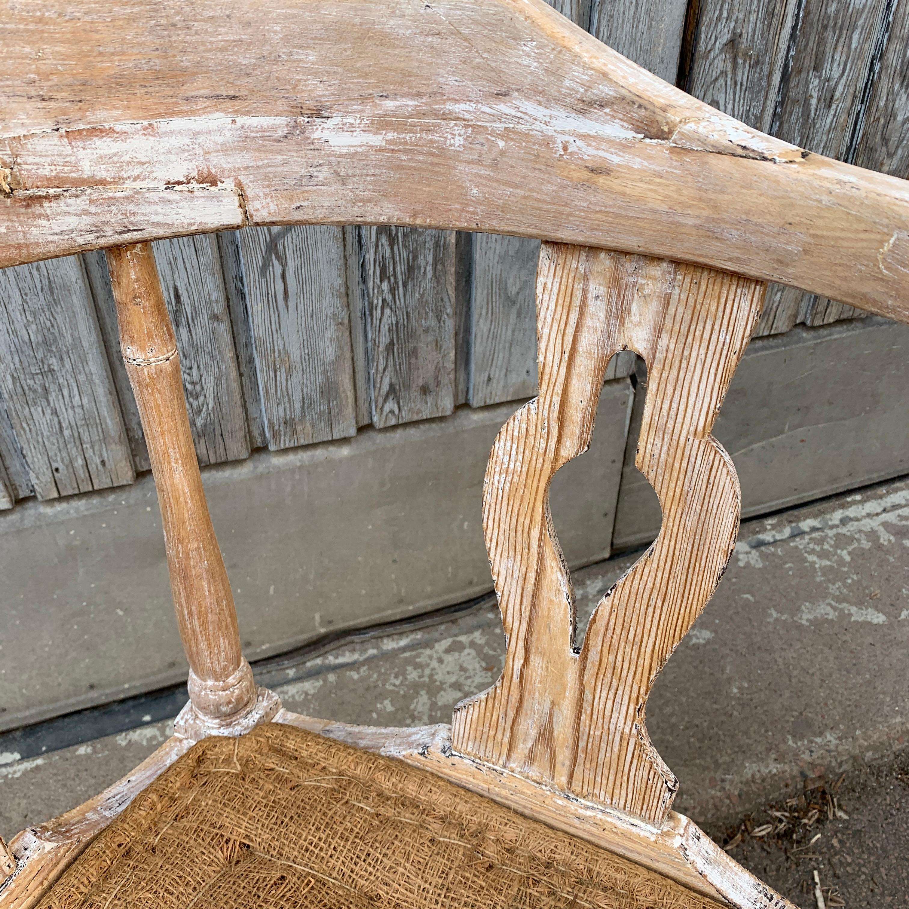 Swedish Gustavian Corner Armchair in Original Patina 1