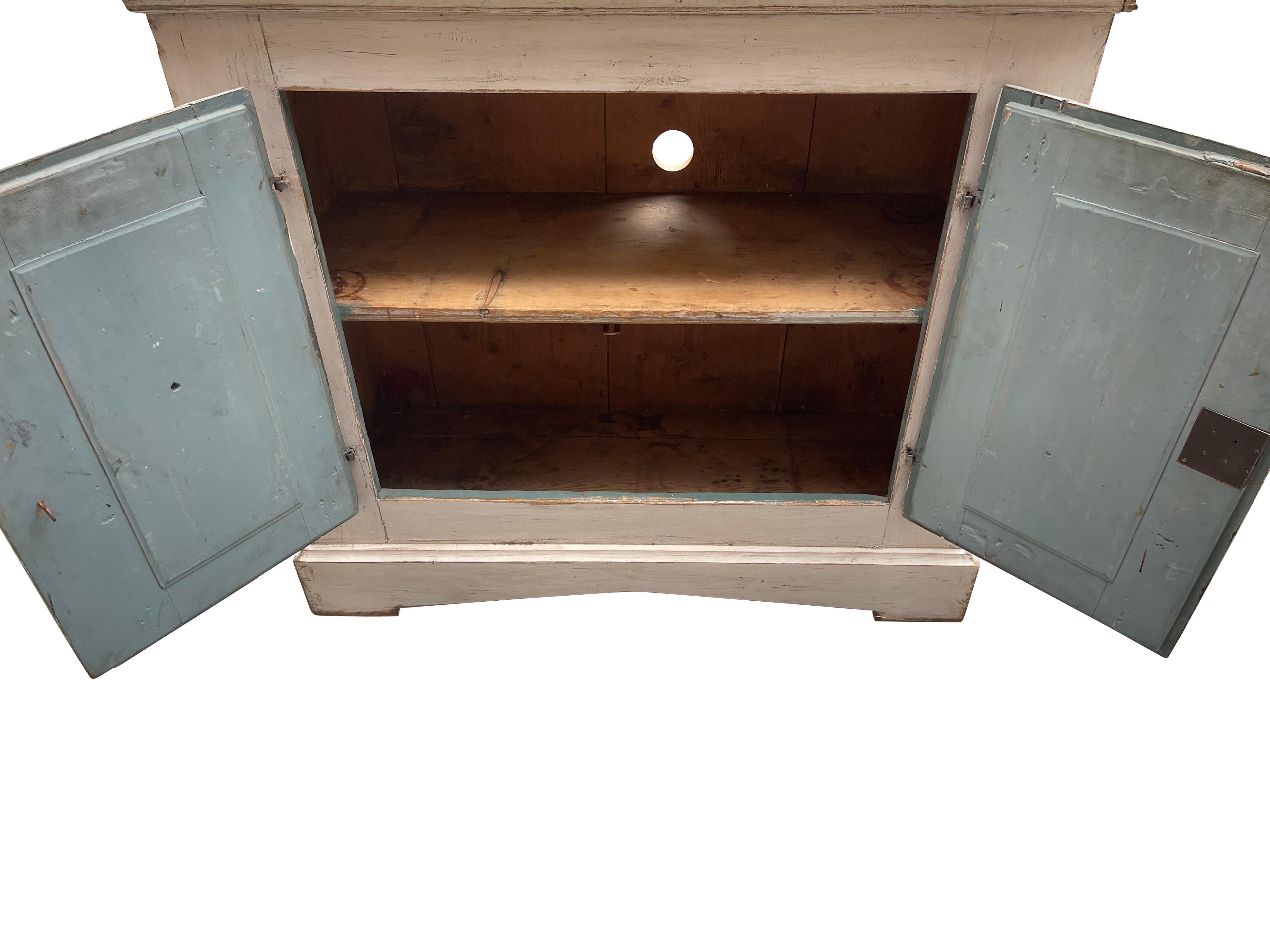 Swedish Gustavian Cupboard/ Highboy in Lime Washed Finish, 19th Century For Sale 5