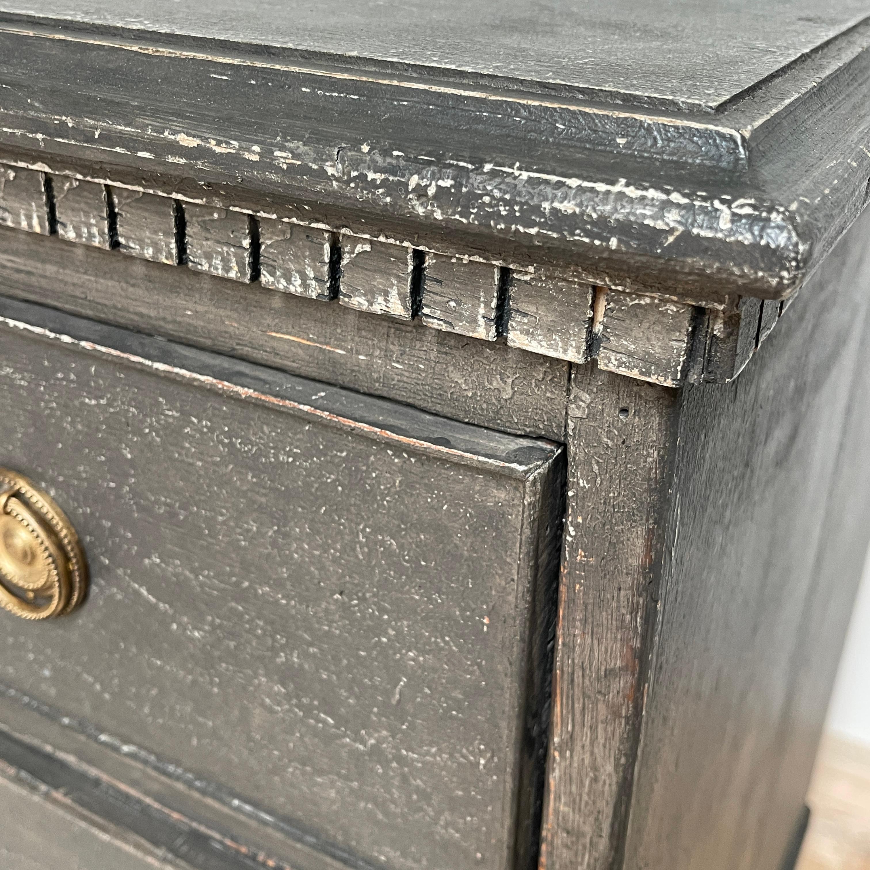 18th Century Swedish Gustavian Dark Grey Slate Chest of Drawers Commode  For Sale