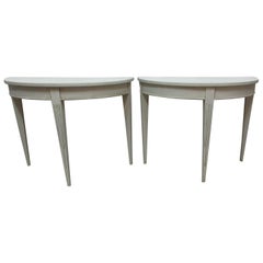 Swedish Gustavian Demi Lune Tables