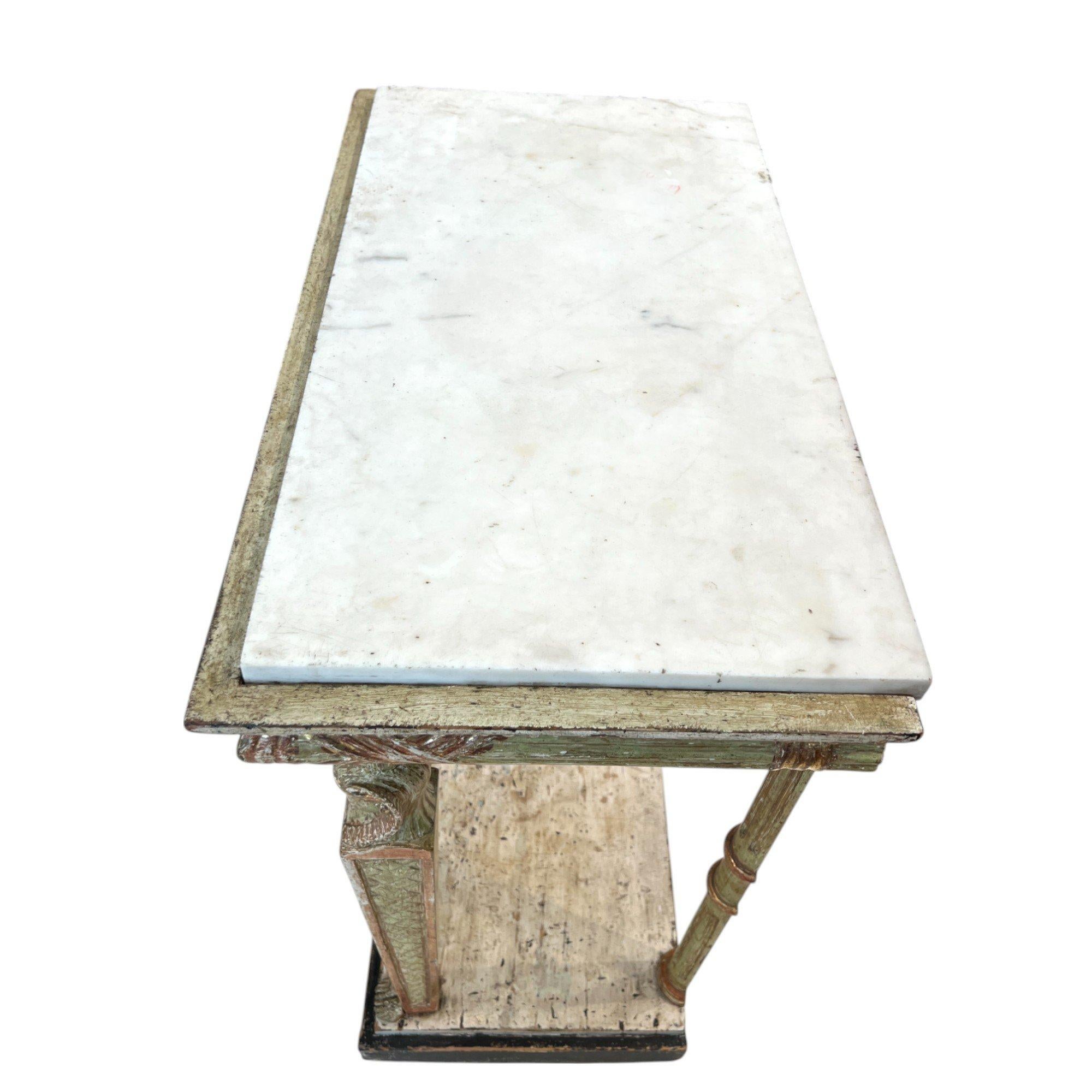 Swedish Gustavian Egyptian-Style Gilded Console - Attributed to Jonas Frisk For Sale 4