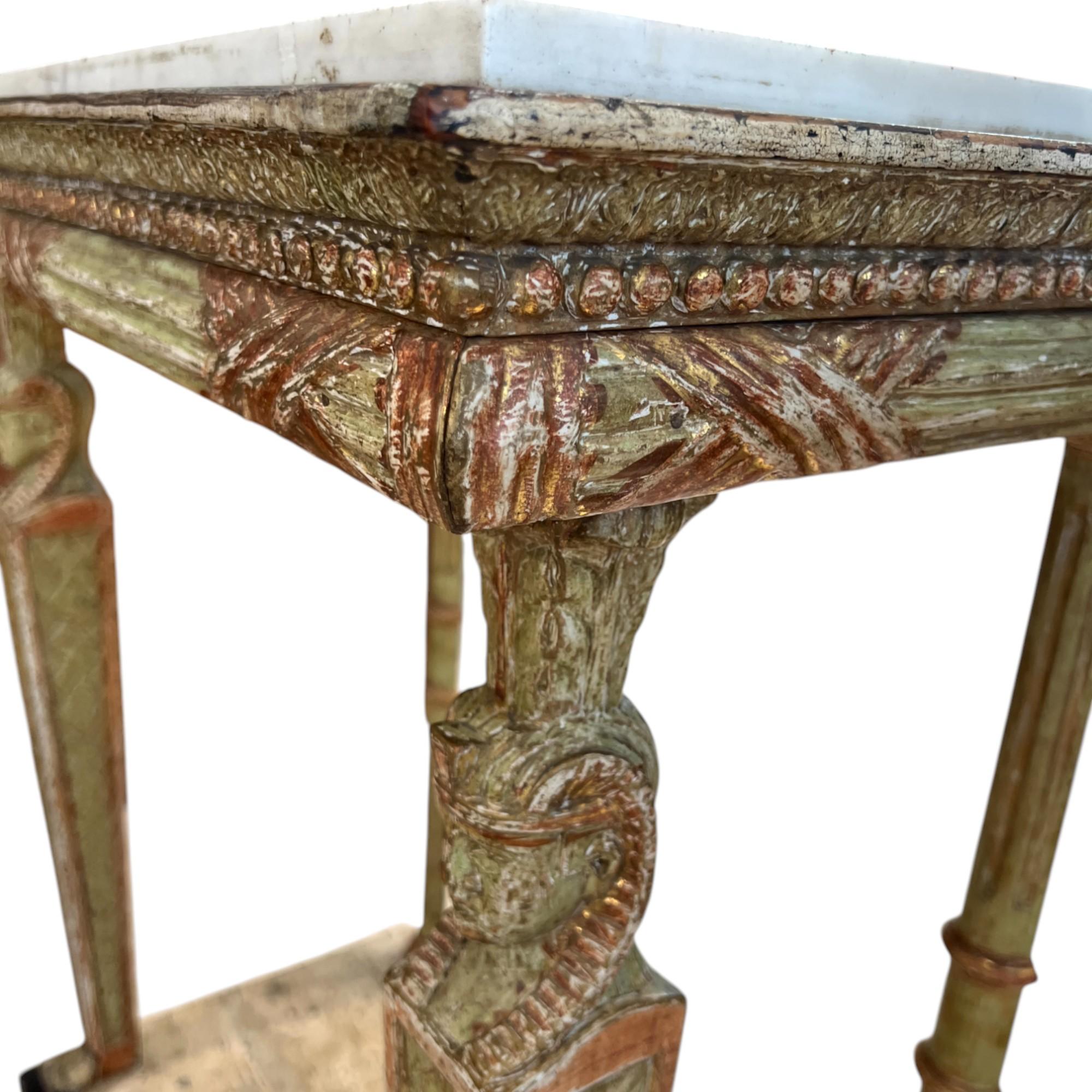 Swedish Gustavian Egyptian-Style Gilded Console - Attributed to Jonas Frisk For Sale 5