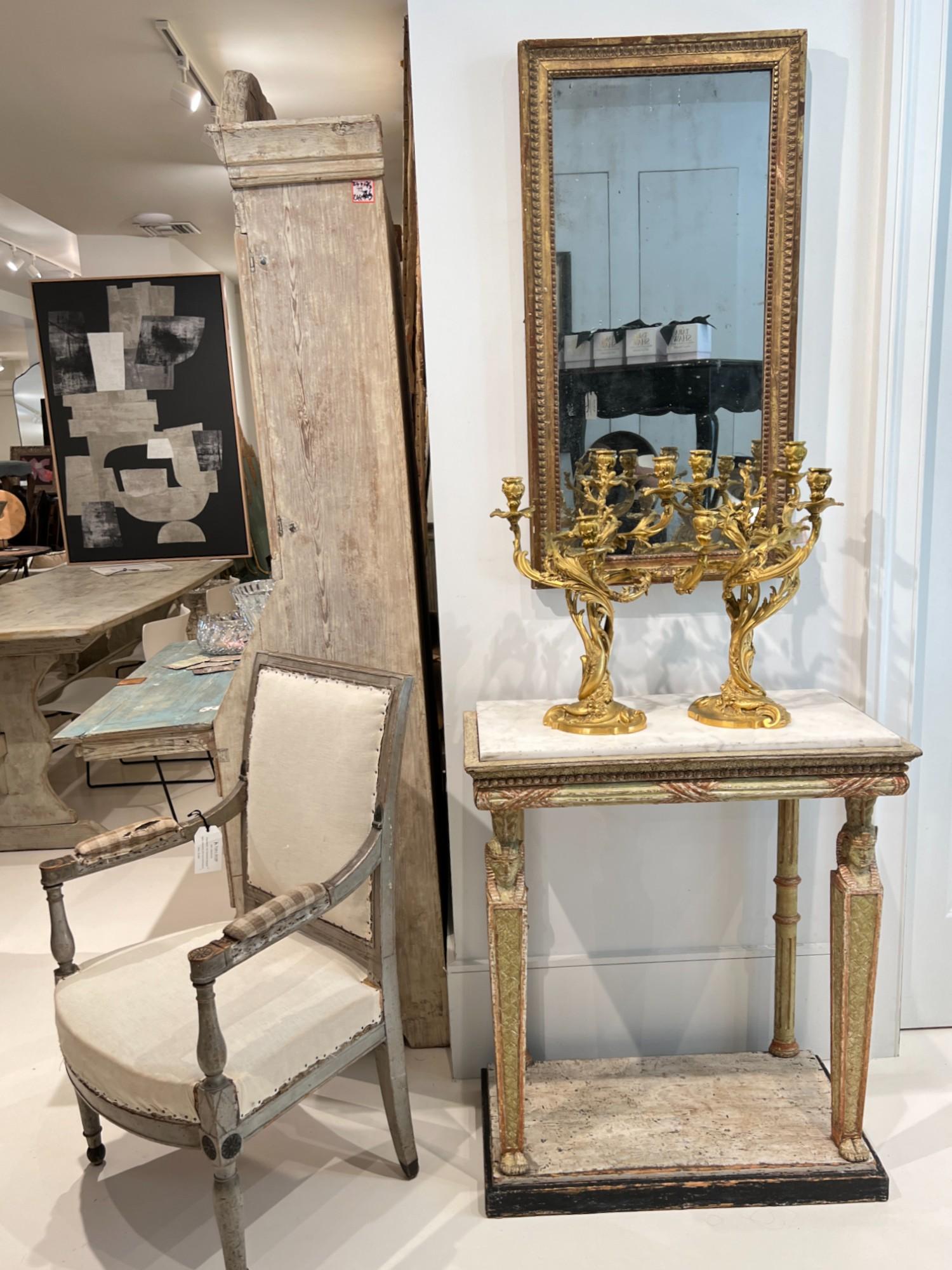 Swedish Gustavian Egyptian-Style Gilded Console - Attributed to Jonas Frisk For Sale 7
