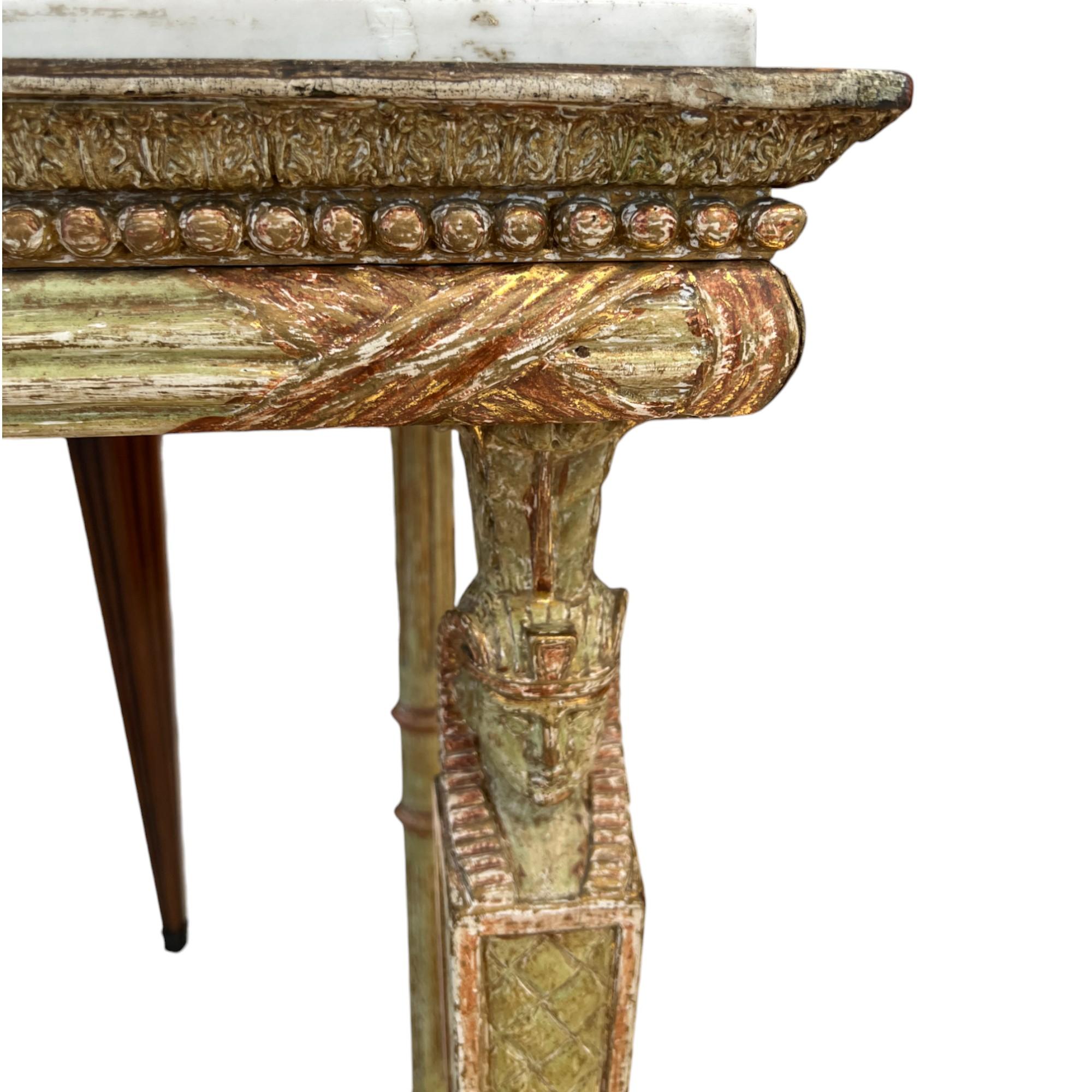 19th Century Swedish Gustavian Egyptian-Style Gilded Console - Attributed to Jonas Frisk For Sale