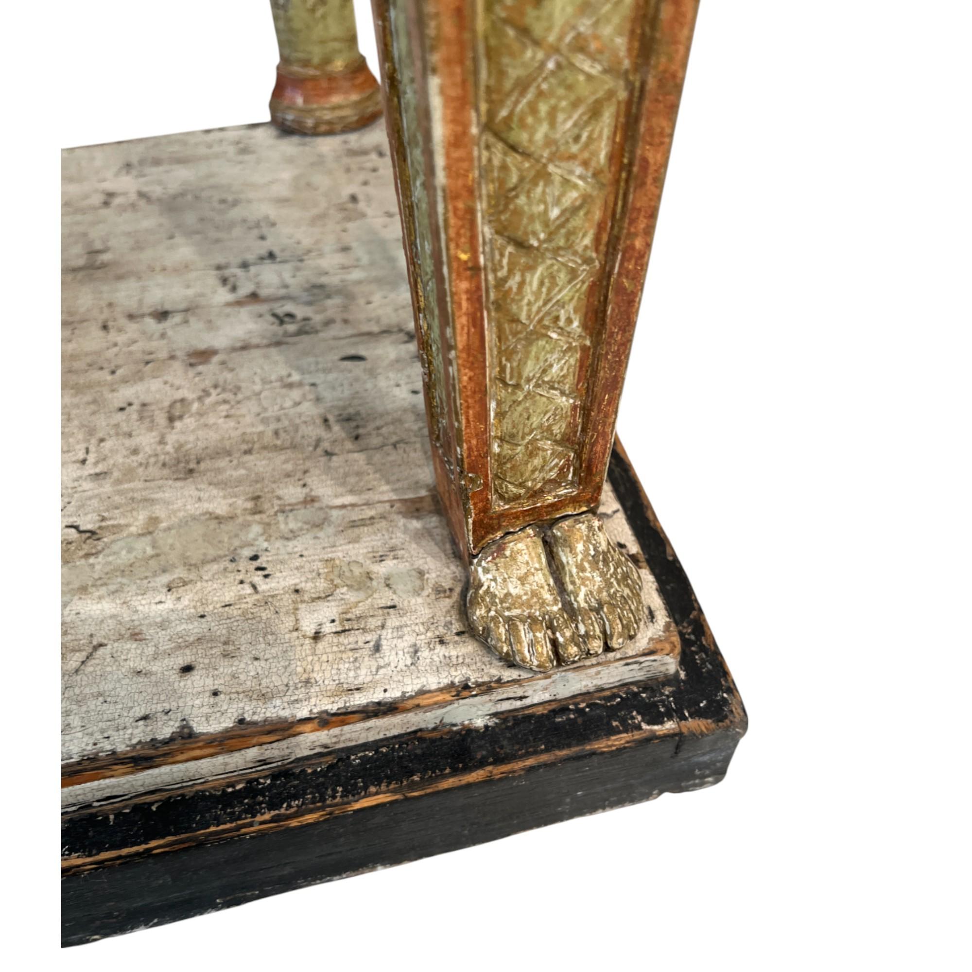 Marble Swedish Gustavian Egyptian-Style Gilded Console - Attributed to Jonas Frisk For Sale