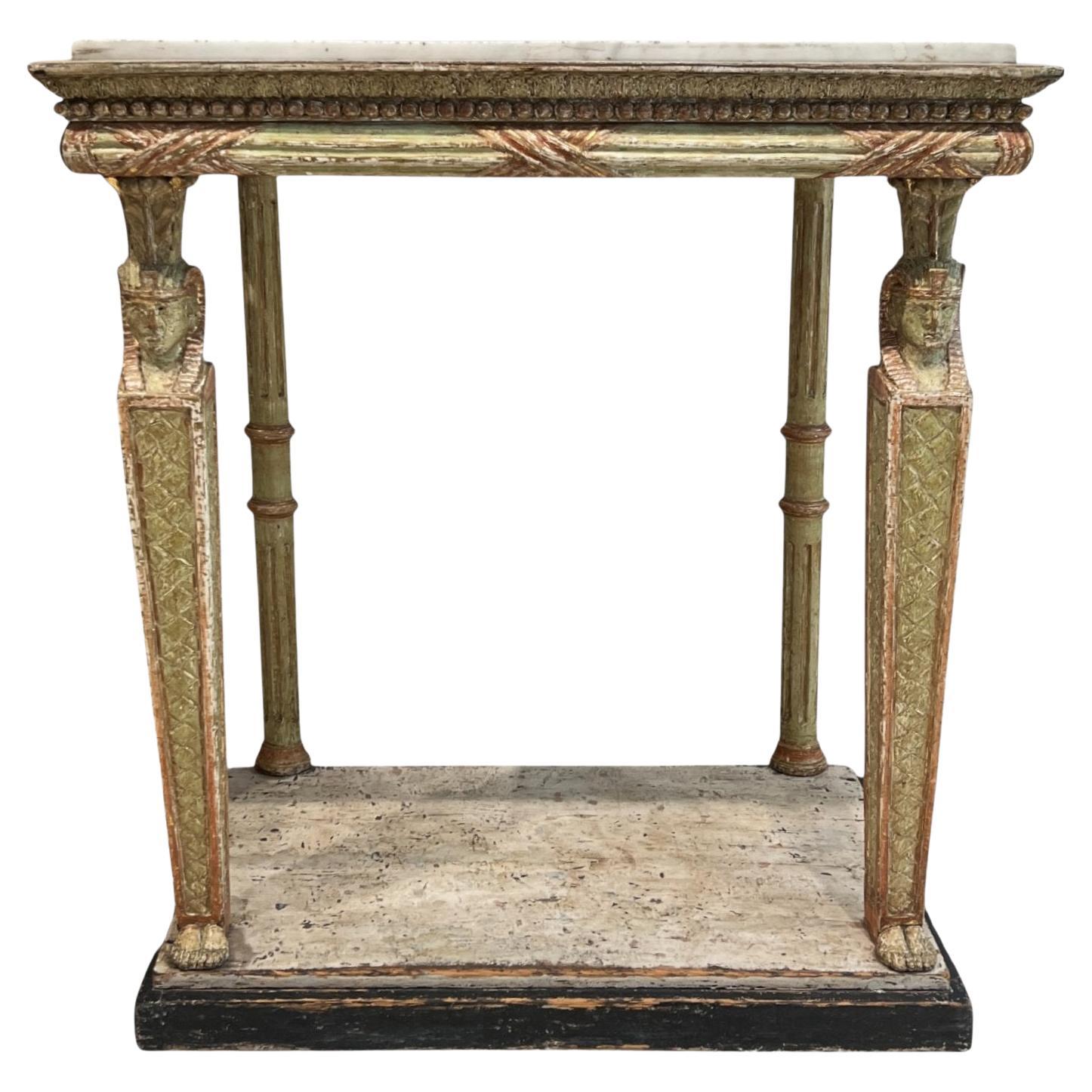 Swedish Gustavian Egyptian-Style Gilded Console - Attributed to Jonas Frisk For Sale