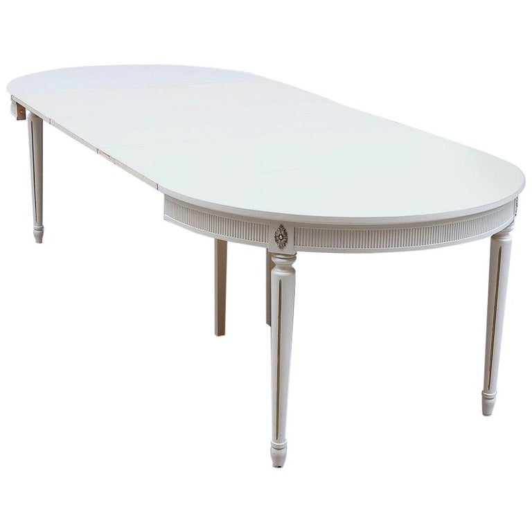 Swedish Gustavian Extendable Dining Table Mid 20th Century 8 10 Seat For At 1stdibs Swedish Gustavian Extendable Dining, 8 10 Person Round Dining Table