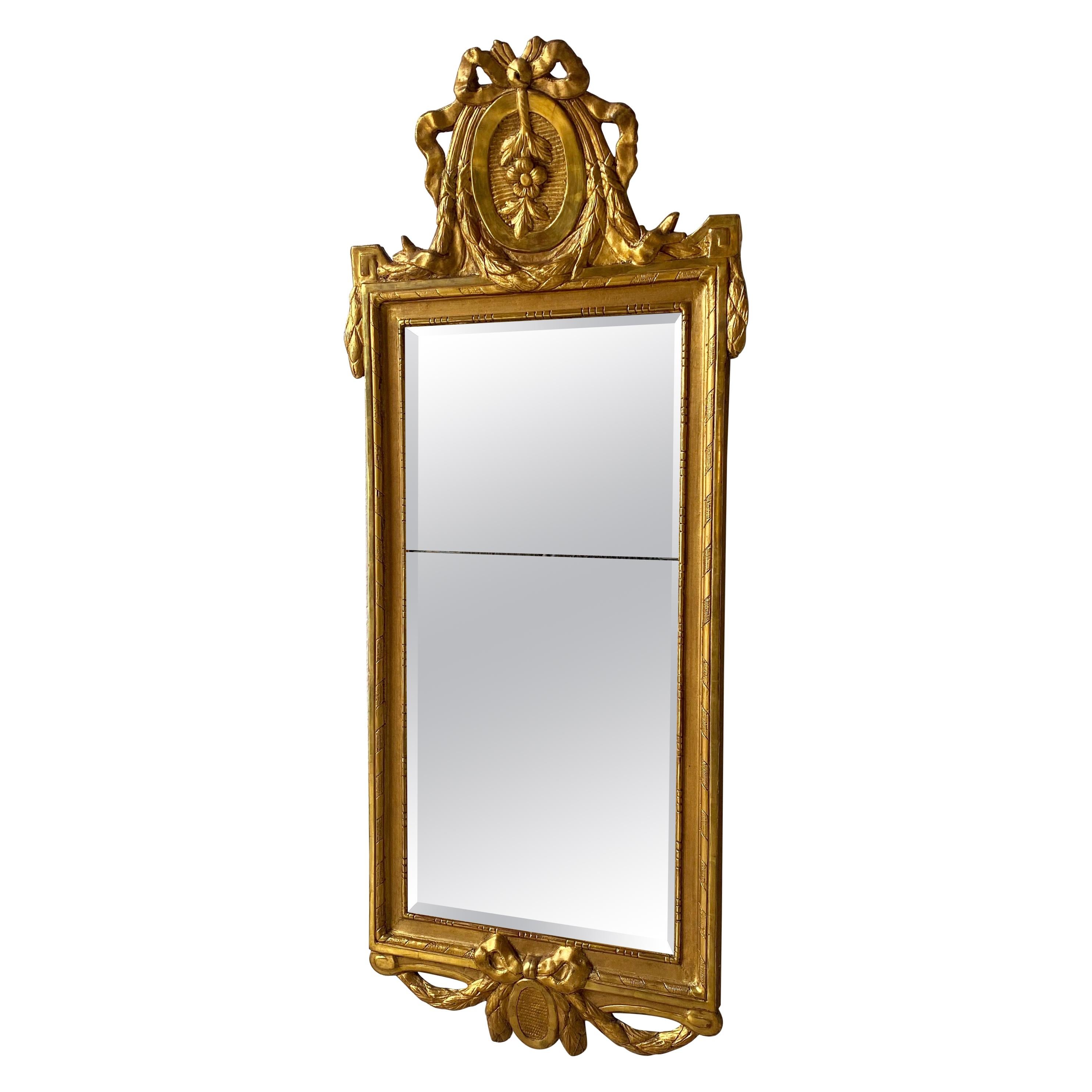 Swedish Gustavian Gilt Mirror, Signed with Stockholms Hallstamp, 1776 For Sale