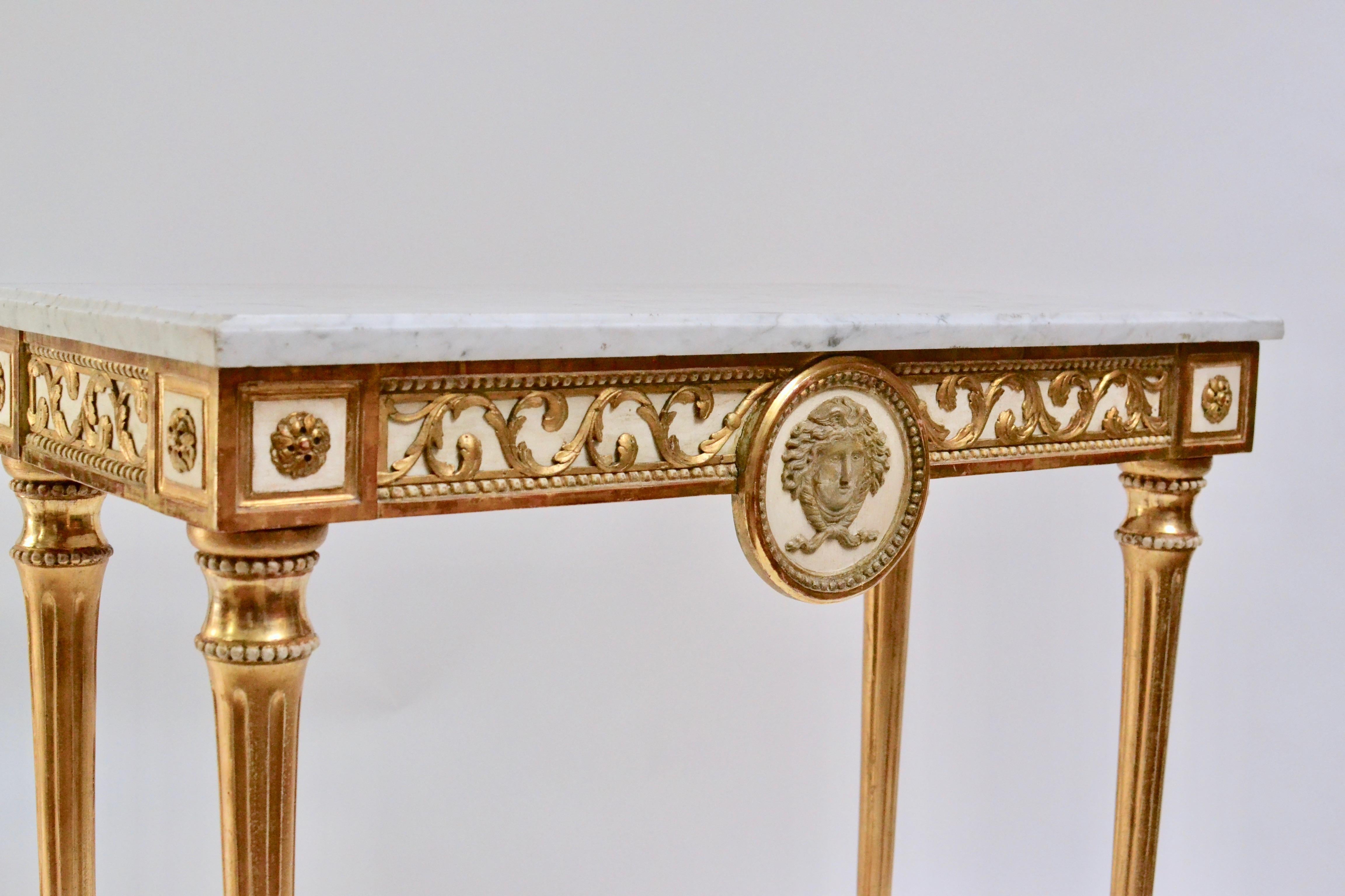 Swedish Gustavian Giltwood Console Table, Marble Top, 18th Century In Good Condition In Stockholm, SE
