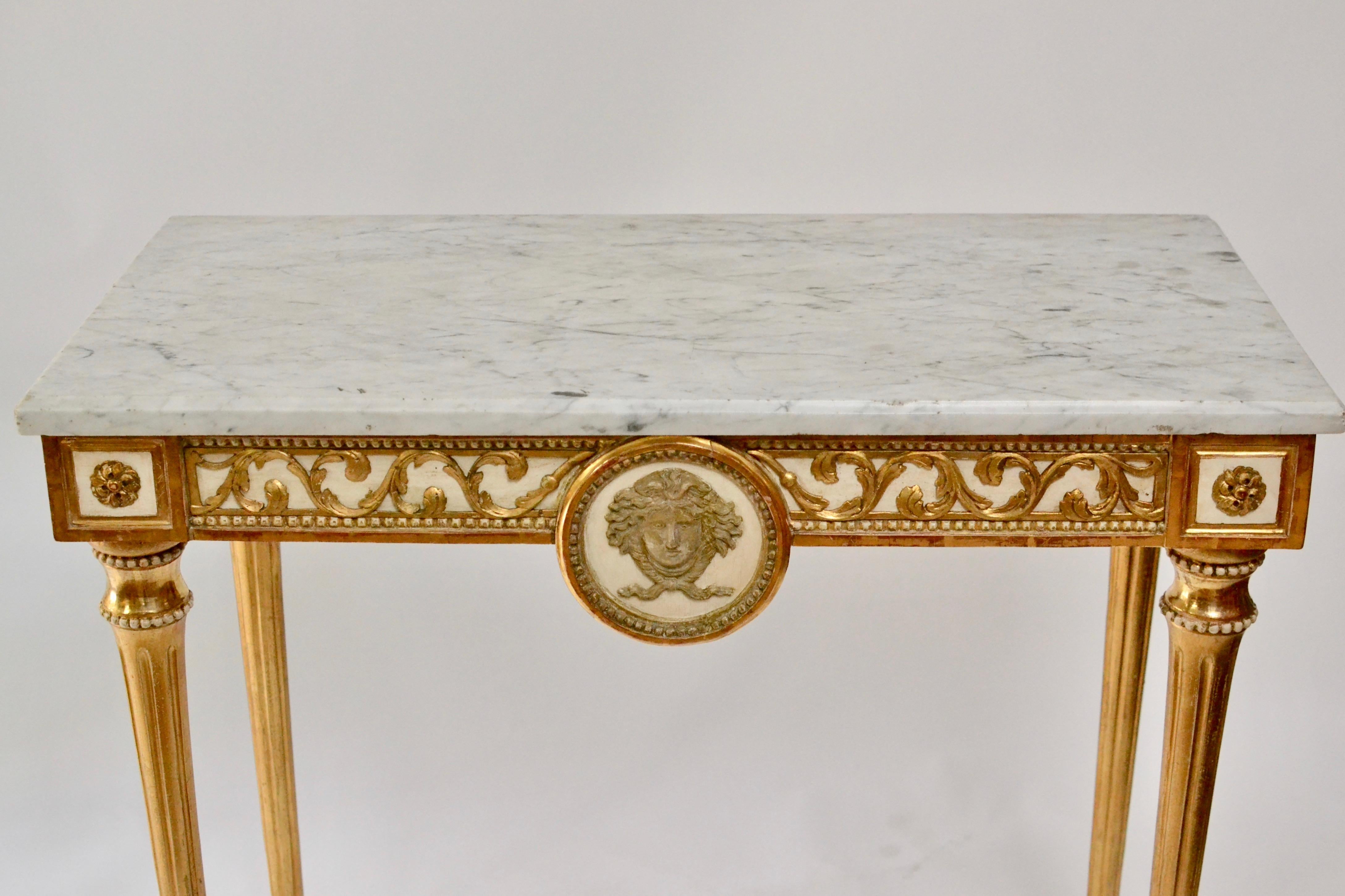 Swedish Gustavian Giltwood Console Table, Marble Top, 18th Century 2