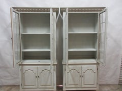 Swedish Gustavian Glass Top Cabinets Pair