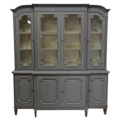 Antique Swedish Gustavian Glass Top Hutch 