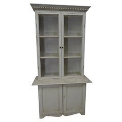 Swedish Gustavian Glass Top Hutch