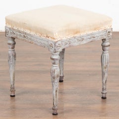 Swedish Gustavian Gray Stool, circa 1900