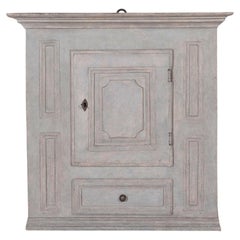 Swedish Gustavian Grey Hanging Kitchen Cabinet, Circa 1800