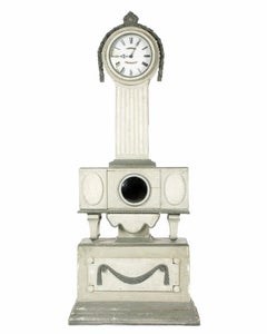 Swedish Gustavian Grey Painted Tall Case Clock