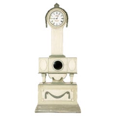 Swedish Gustavian Grey Painted Tall Case Clock