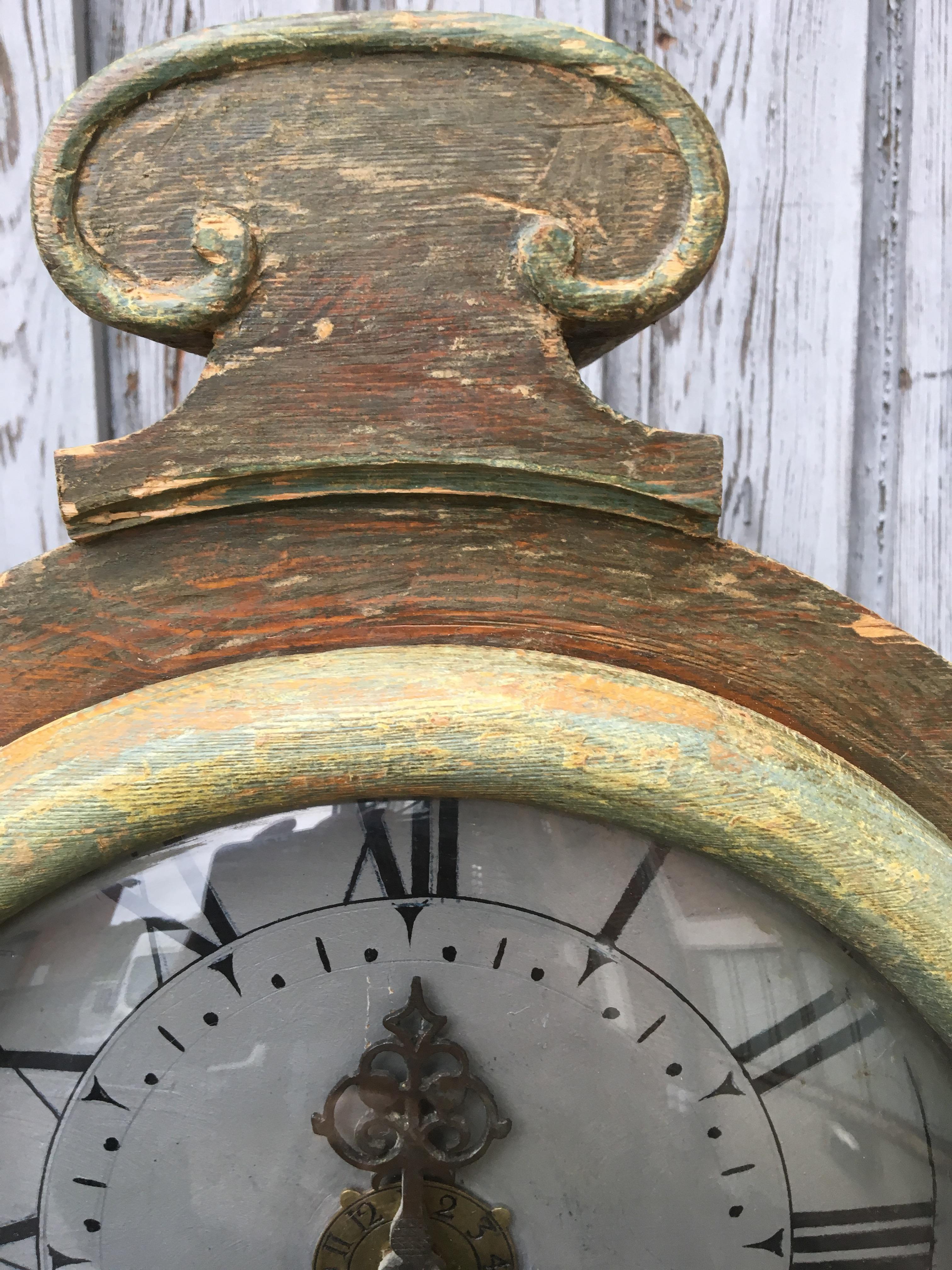 Swedish Gustavian Long Case Clock Original Paint, Early 19th Century 15