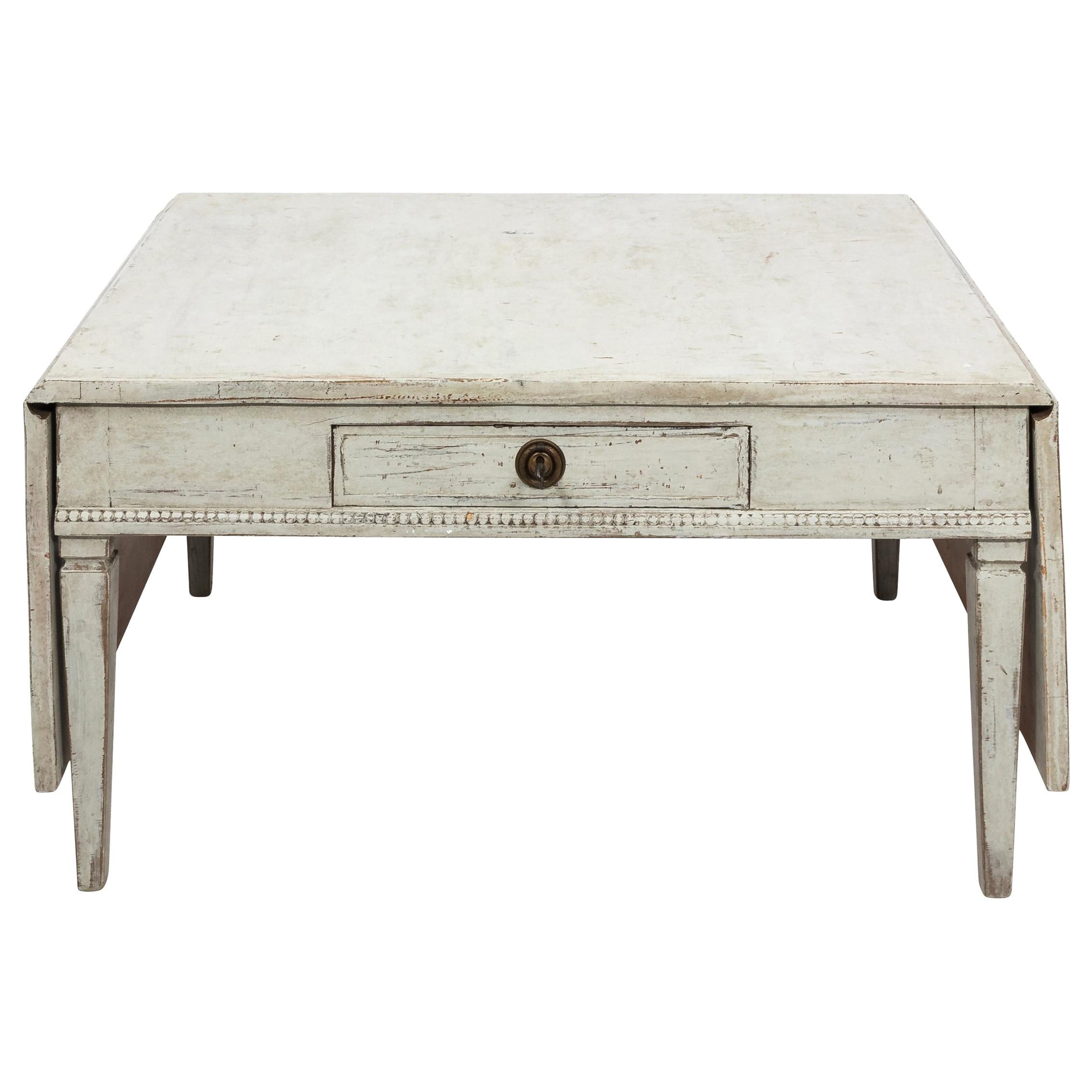 Antique White 19th Century Swedish Country Low Table