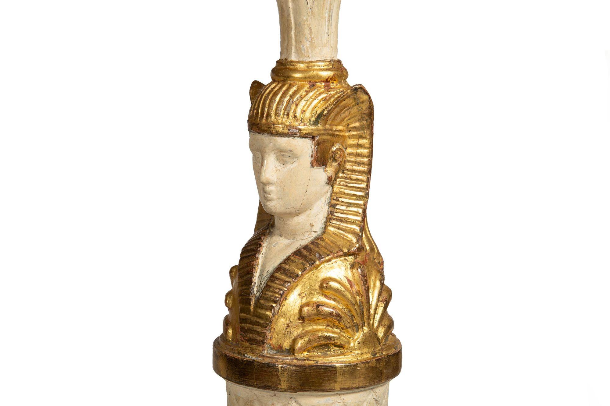 Swedish Gustavian Marble Top Egyptian Pharaoh Mask Pier Table circa 1820 For Sale 12
