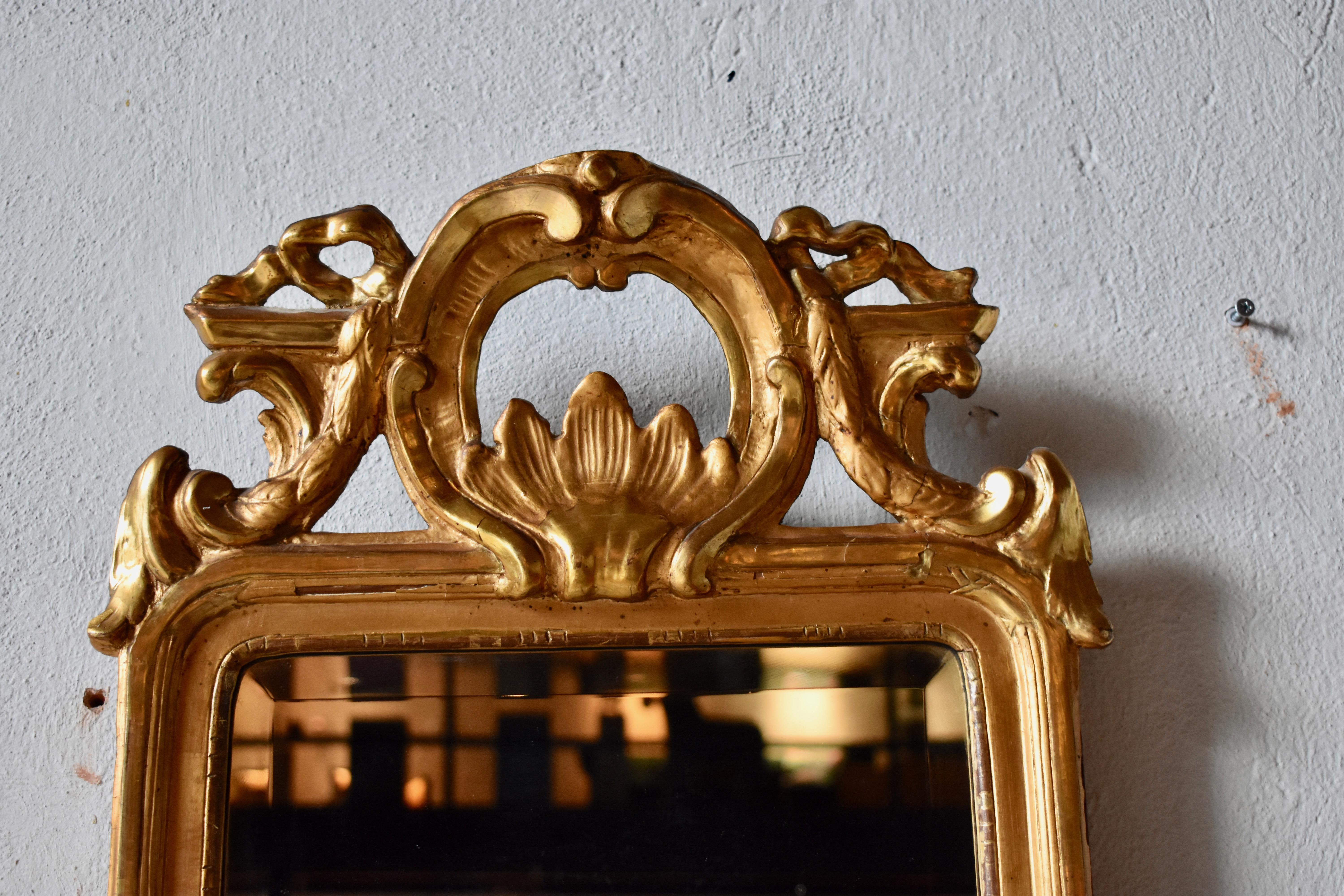 Glass Swedish Gustavian Mirror, Made in Stockholm, IÅ, Johan Åkerblad '1758-1799' For Sale