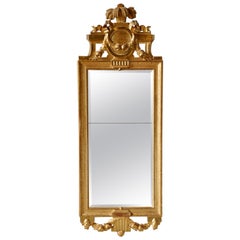 Antique Swedish Gustavian Mirror, Signed Stockholm Hallmark, 1700s