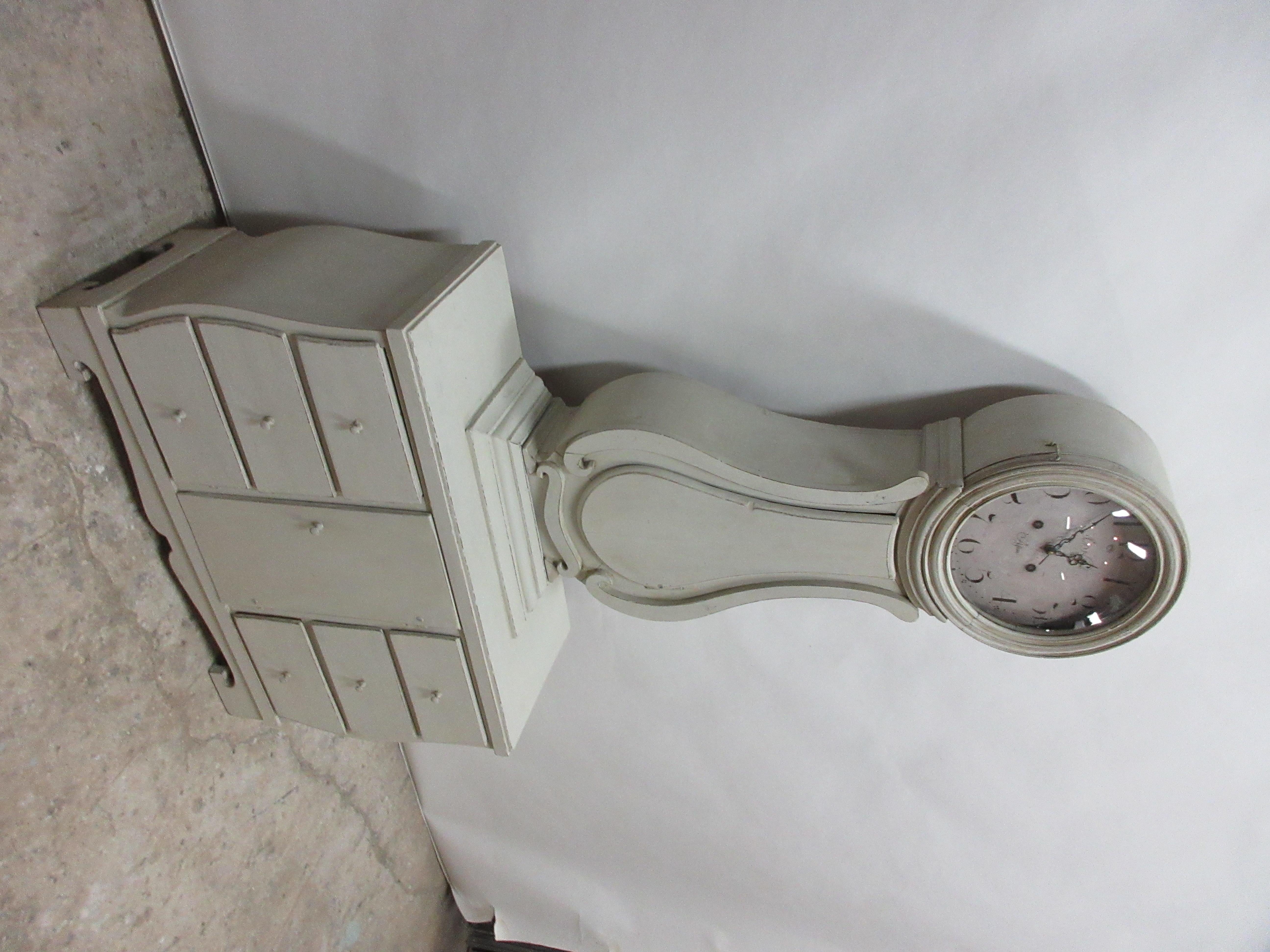 Swedish Gustavian Mora Clock Chest In Good Condition For Sale In Hollywood, FL