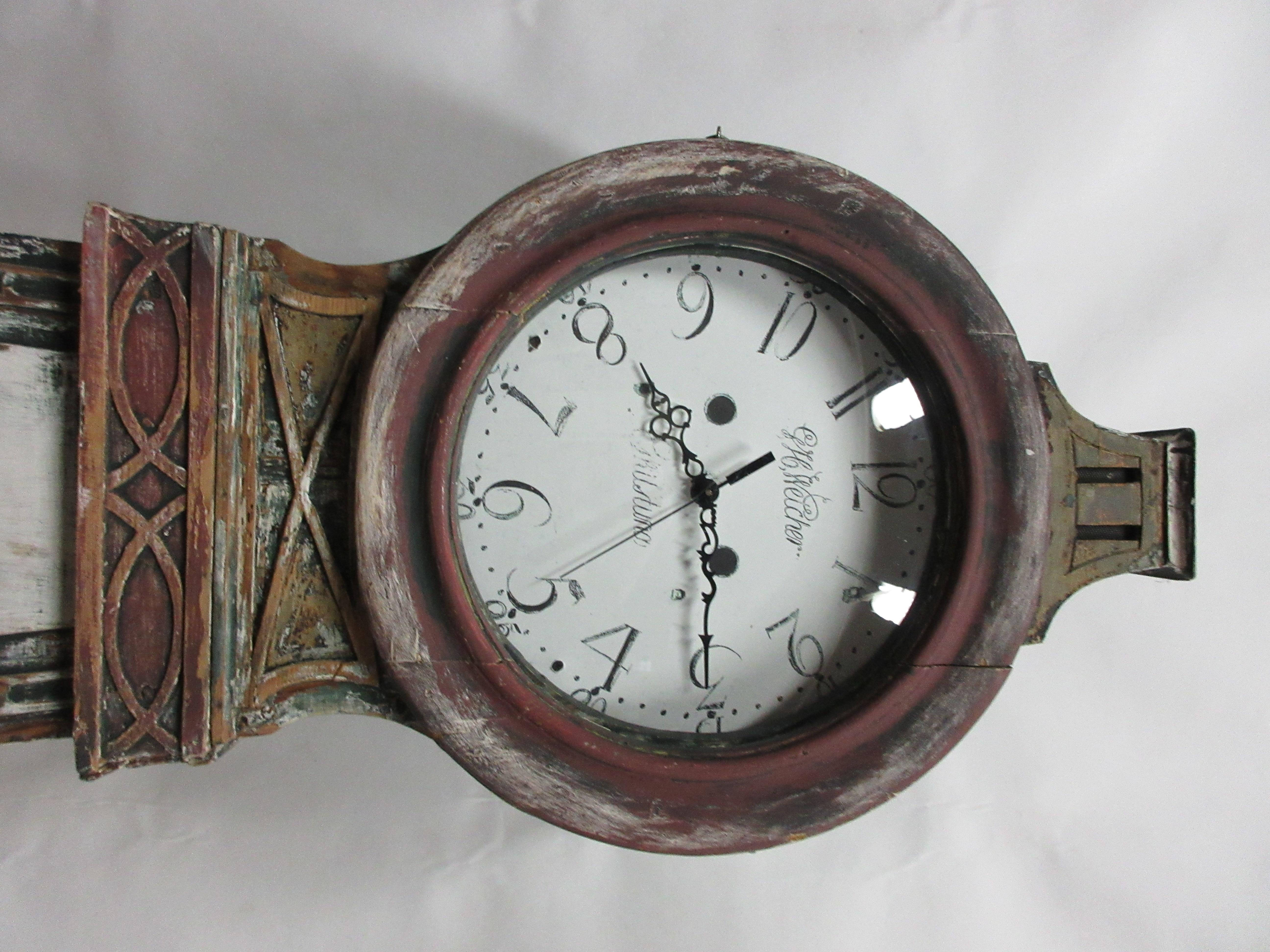 This is a 100% Original finish Swedish Gustavian Mora clock.