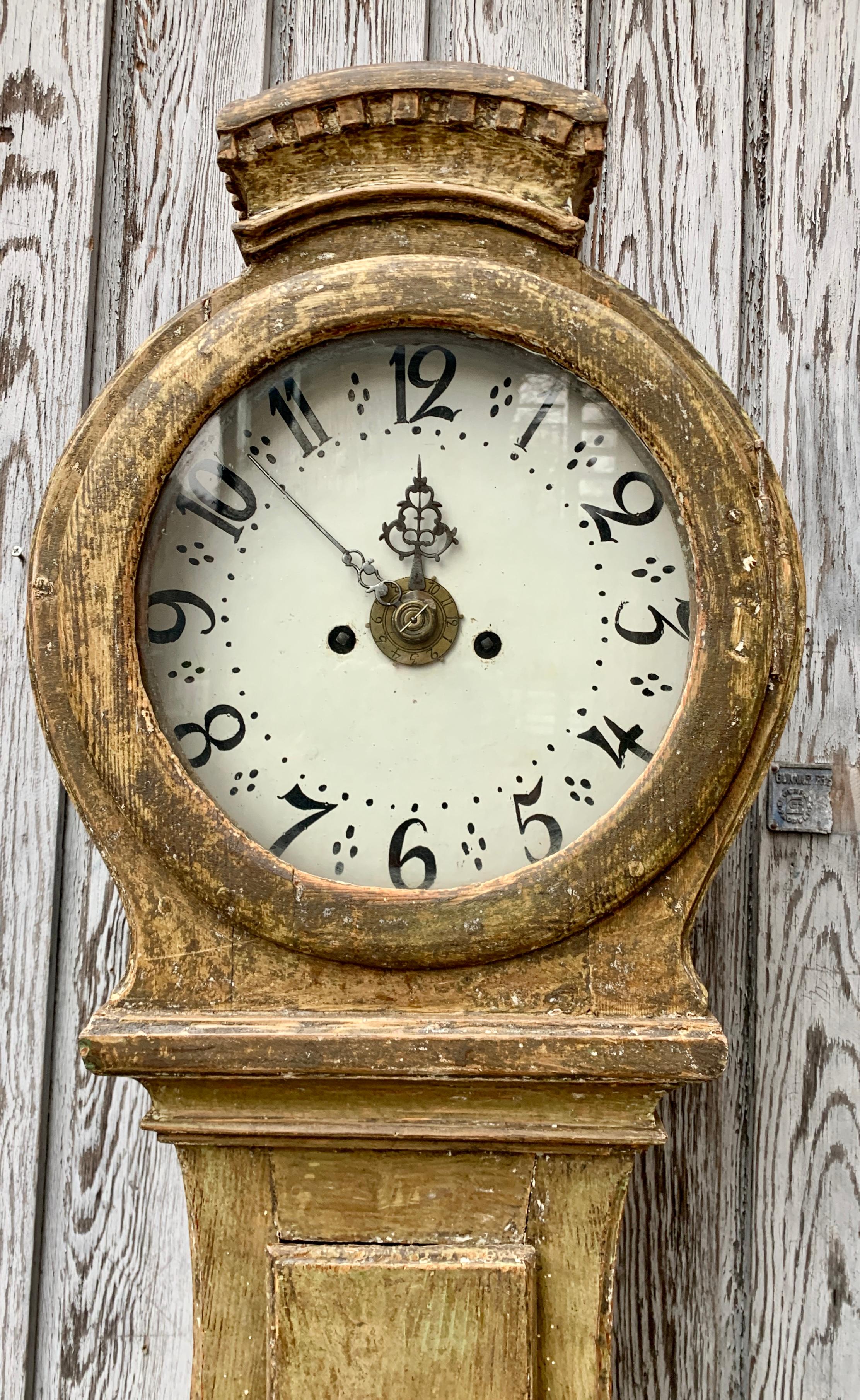 Swedish Gustavian Mora Clock in Original Paint 2