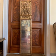 Swedish Gustavian Neoclassical Gilded Pier Mirror With Associated Marble Topped
