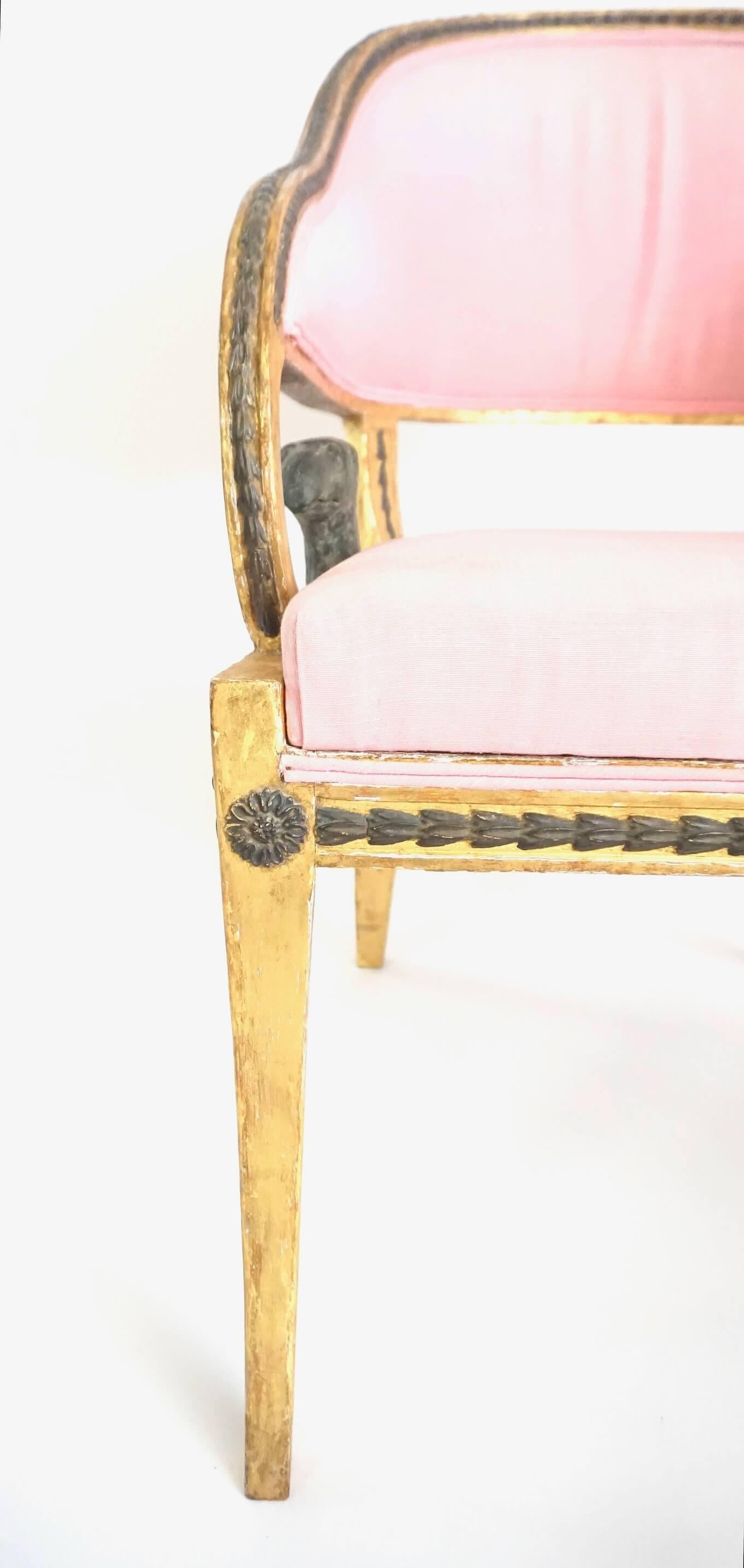 Swedish Gustavian Neoclassical Giltwood Fauteuil by Ephraim Ståhl, circa 1800 For Sale 7
