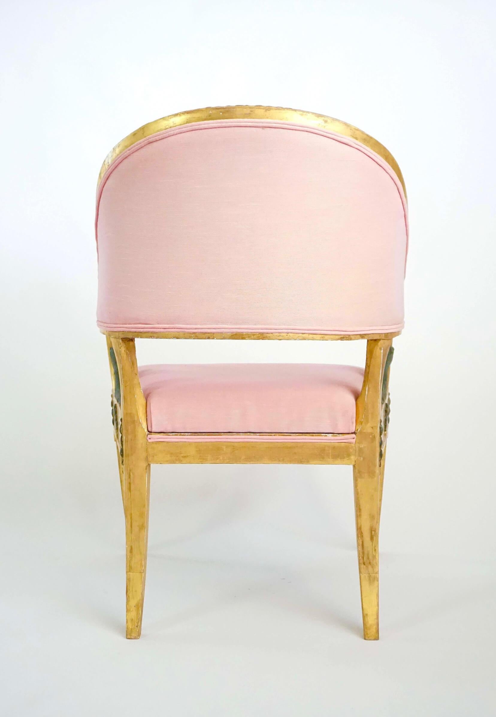 Upholstery Swedish Gustavian Neoclassical Giltwood Fauteuil by Ephraim Ståhl, circa 1800 For Sale