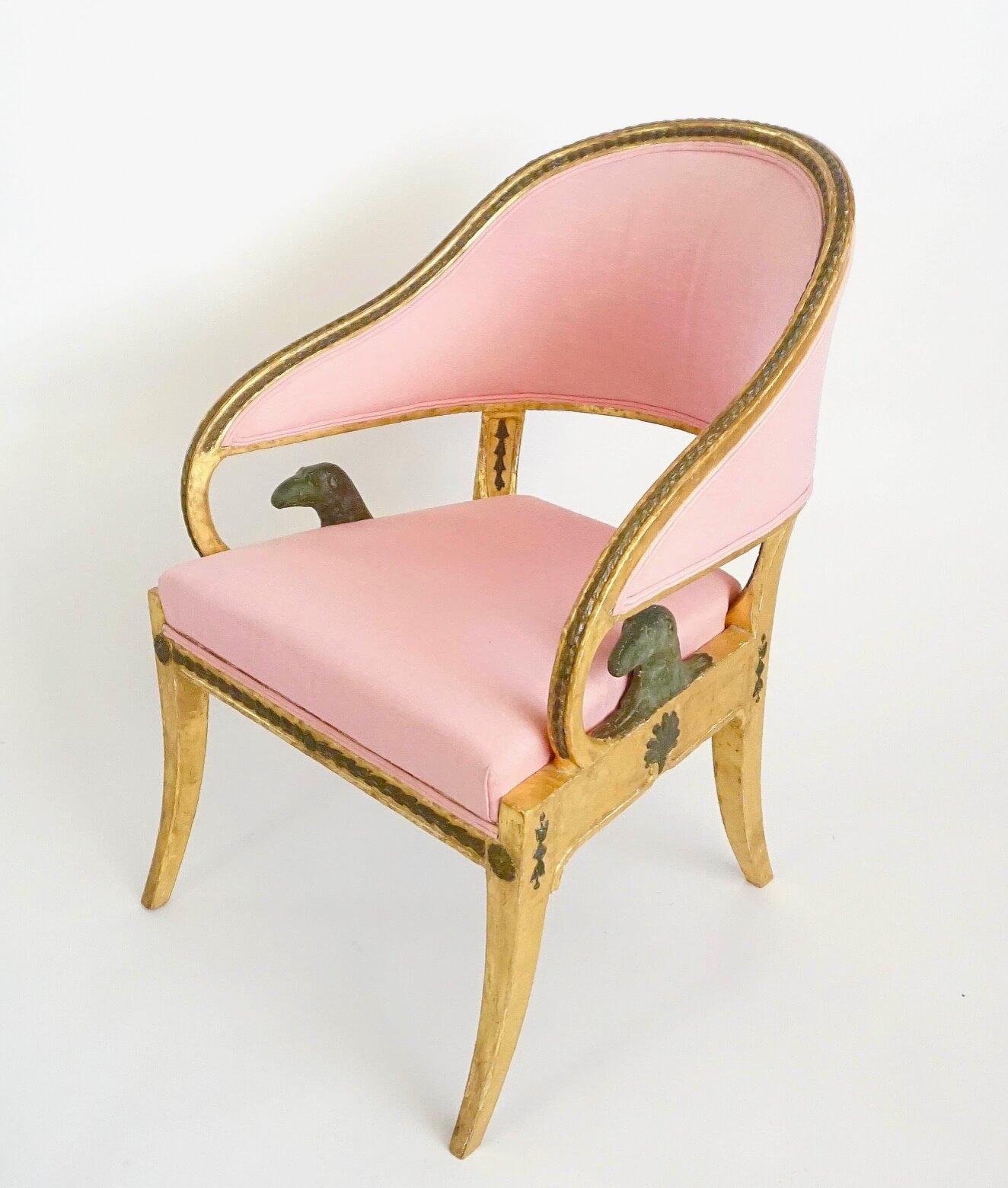 Swedish Gustavian Neoclassical Giltwood Fauteuil by Ephraim Ståhl, circa 1800 For Sale 1