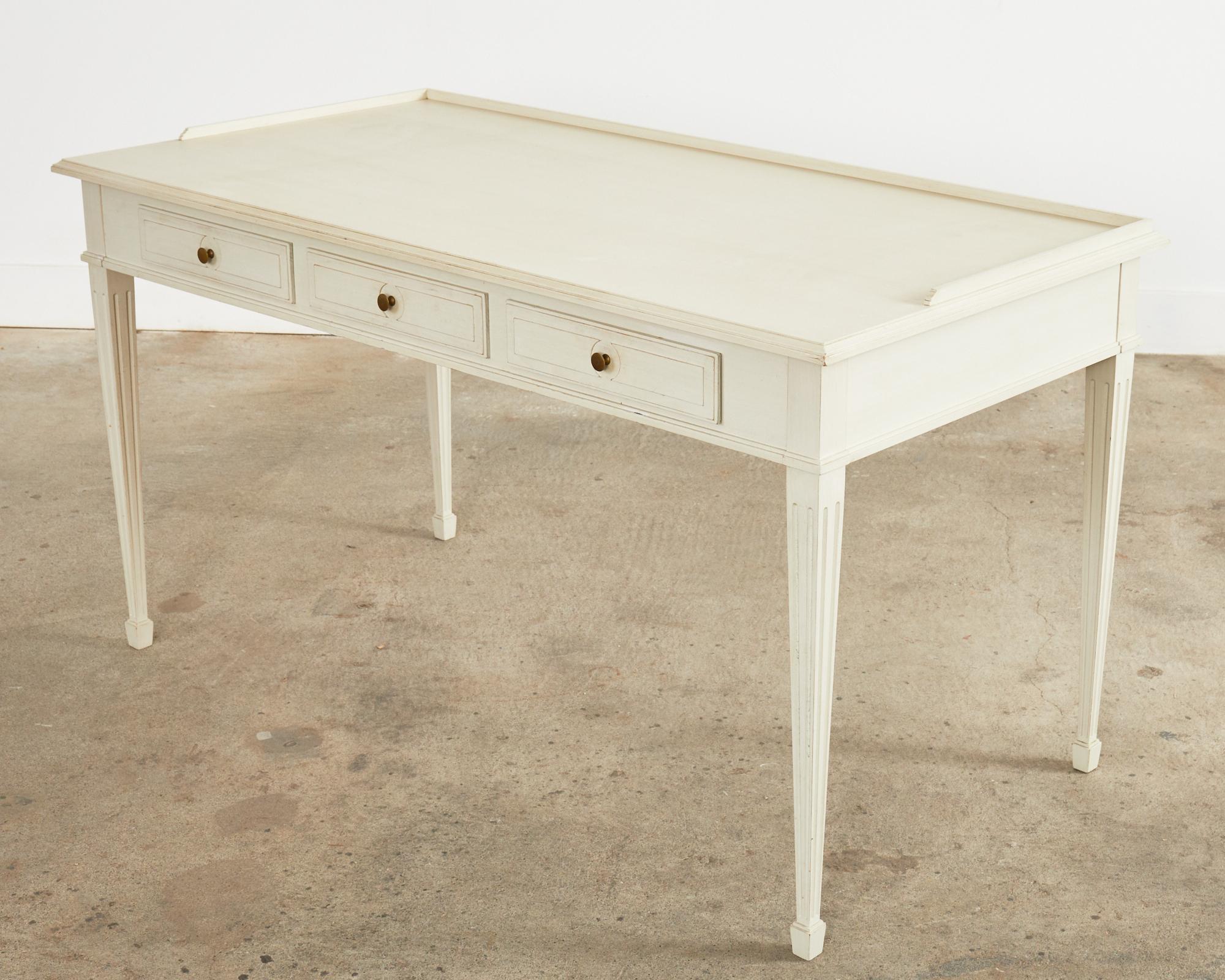 Painted Swedish Gustavian Neoclassical Style Lacquered Writing Table Desk