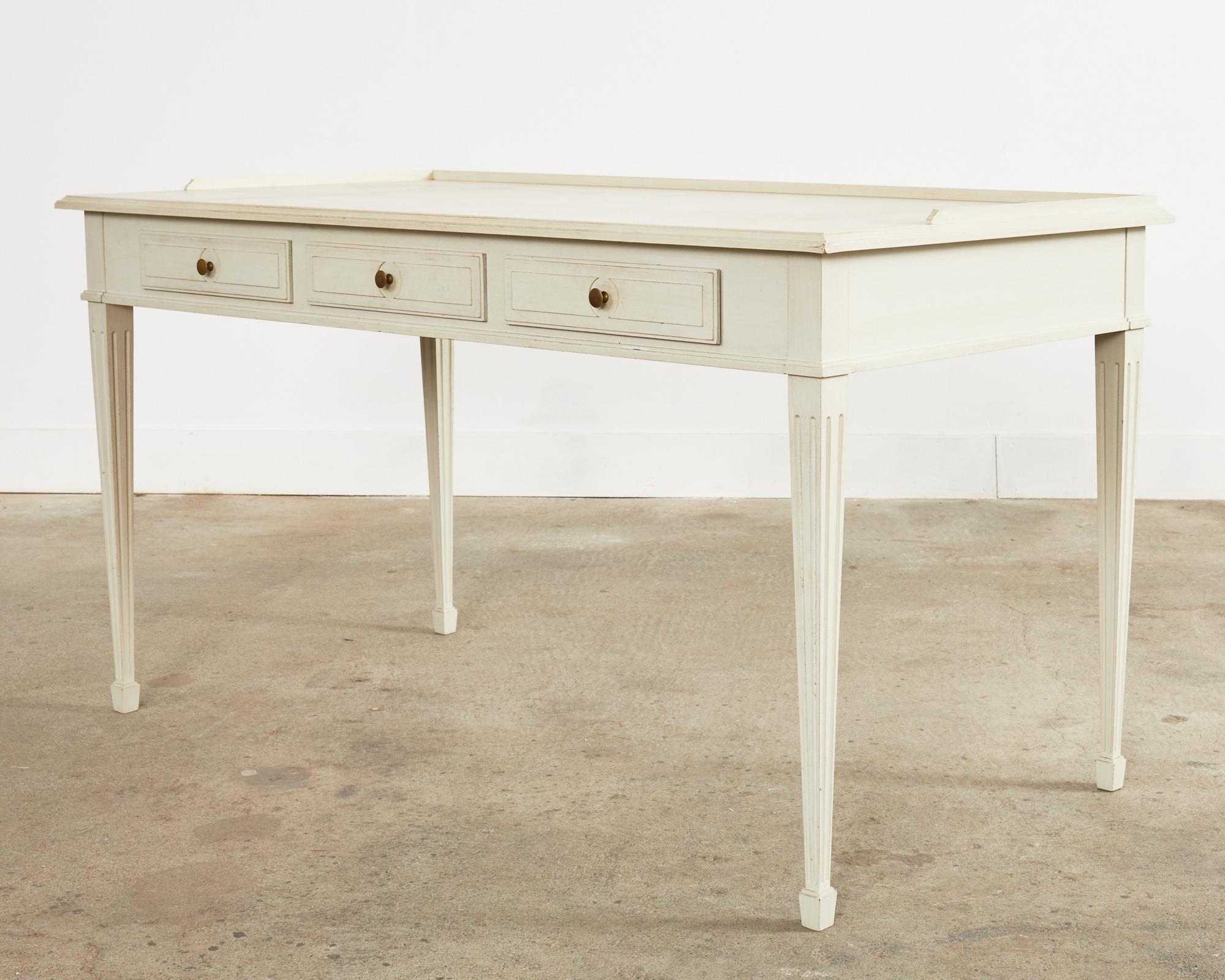 Contemporary Swedish Gustavian Neoclassical Style Lacquered Writing Table Desk