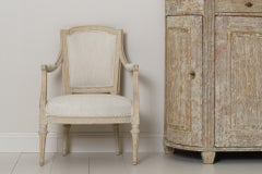 Swedish Gustavian Original Paint Armchair by Johan Erik Höglander