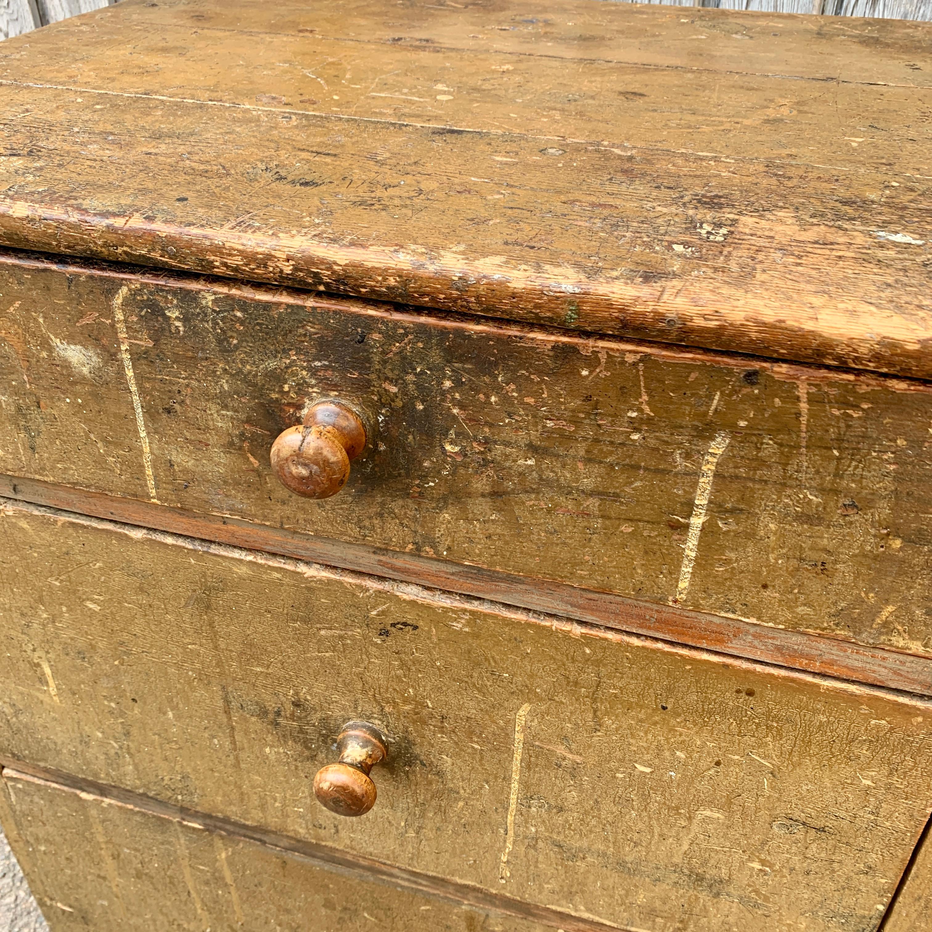 Swedish Gustavian Original Painted 3 Drawers Dresser 9