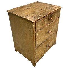 Swedish Gustavian Original Painted 3 Drawers Dresser