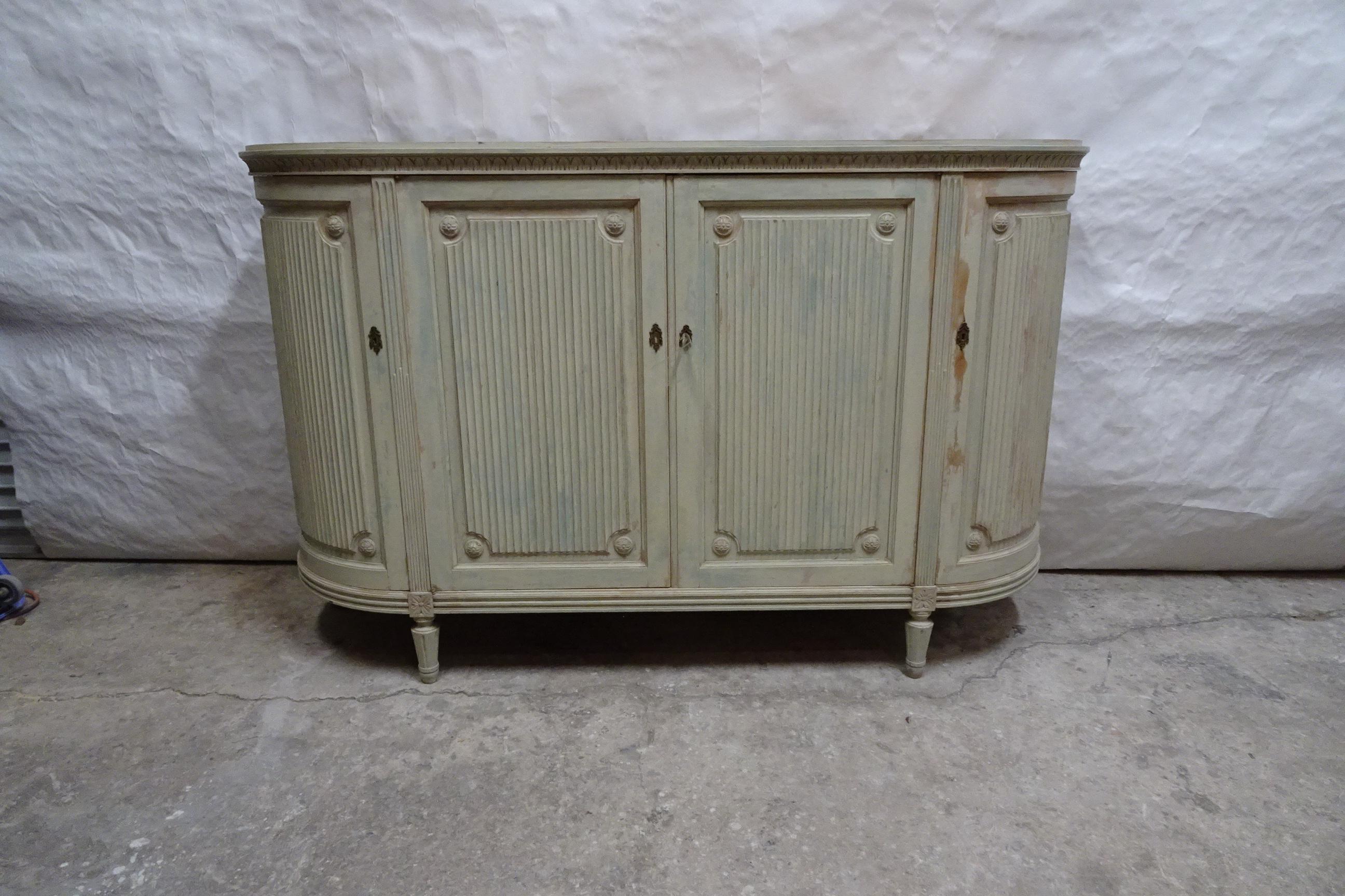 This is a unique Swedish Gustavian Original Painted Sideboard with Original Key.