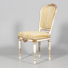 Swedish Gustavian padded back Dining Chairs White Set of 6 early 1900s