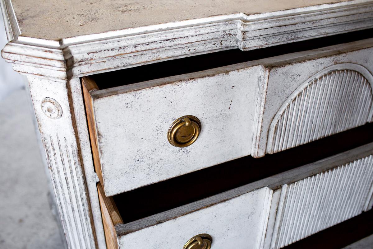 18th Century Swedish Gustavian Painted Chest of Drawers Commode Grey White C.1850