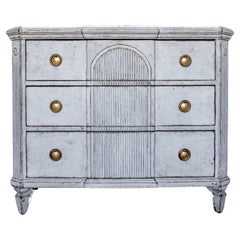Swedish Gustavian Painted Chest of Drawers Commode Grey White C.1850 