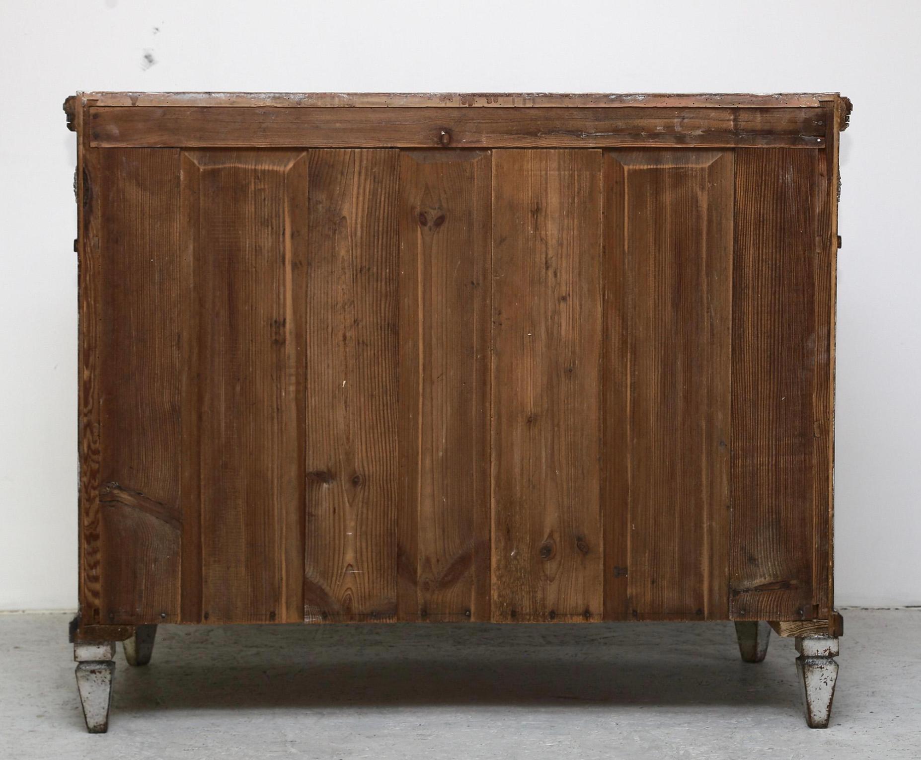 18th Century Swedish Gustavian Painted Chest of Drawers Commode Grey White C.1860 A
