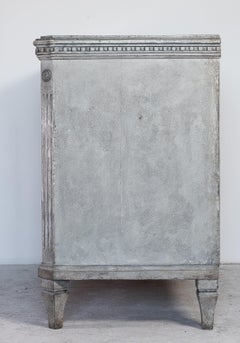 Swedish Gustavian Painted Chest of Drawers Commode Tallboy 1850 Grey White