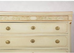 Cómoda Pintada Gustaviana Sueca Tallboy, Siglo XIX Blanco A
