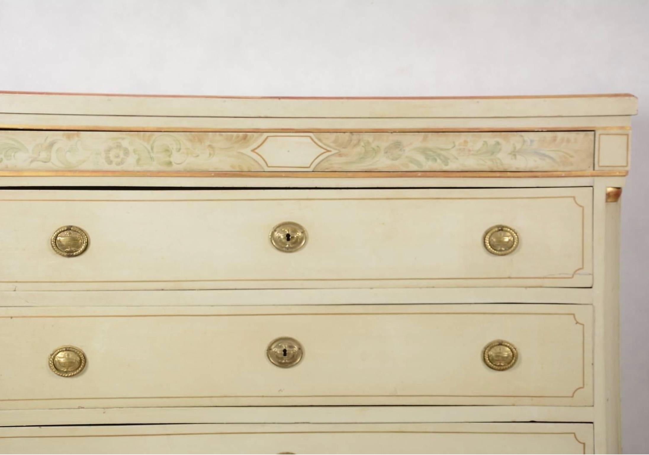 Gustaviano Cassettiera svedese gustaviana dipinta Commode Tallboy, XIX secolo Whiting A in vendita