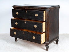 Swedish Gustavian Painted Chest of Drawers Commode Tallboy Black C 1850