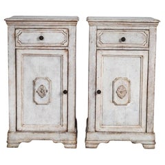 Antique Swedish Gustavian Painted Chest of Drawers Pair Commode Grey White Bedroom
