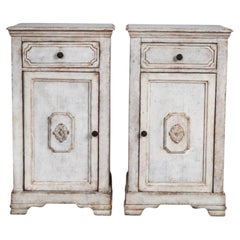 Swedish Gustavian Painted Chest of Drawers Pair Commode Grey White Bedroom
