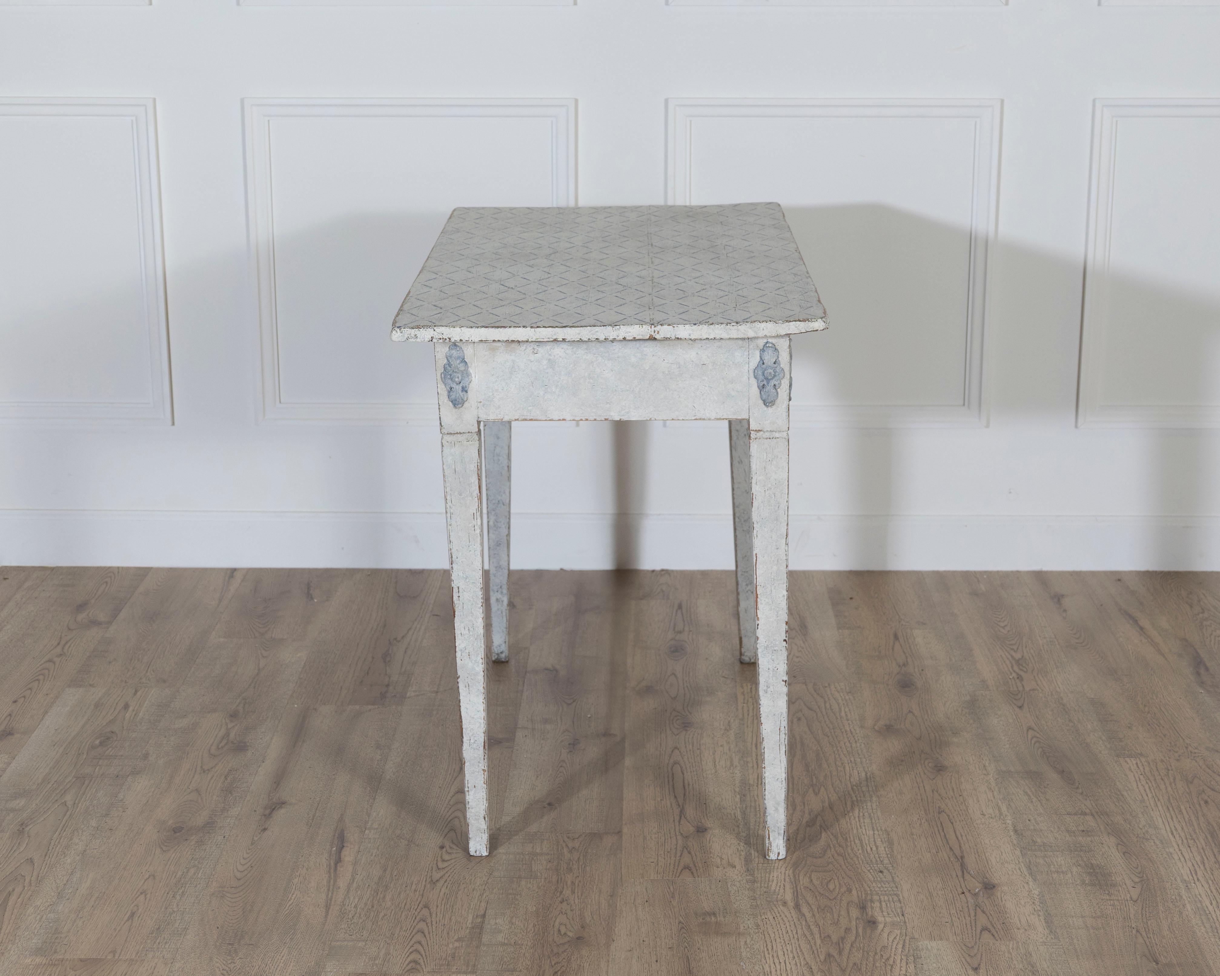 Swedish Gustavian Painted Console Table with Decorative Details, Circa 1840 For Sale 1